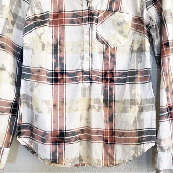 Bleached Distressed Tie Dye Gray & White Top Sz XS - Picture 4 of 7